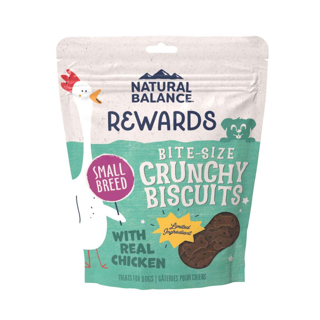 Natural Balance® Rewards Crunchy Biscuits With Real Chicken Small Breed Dog Treats, 8 Ounces