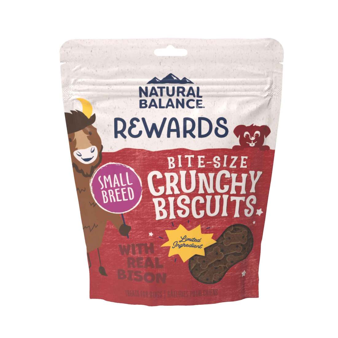 Natural Balance® Rewards Crunchy Biscuits With Real Bison Small Breed Dog Treats, 8 Ounces