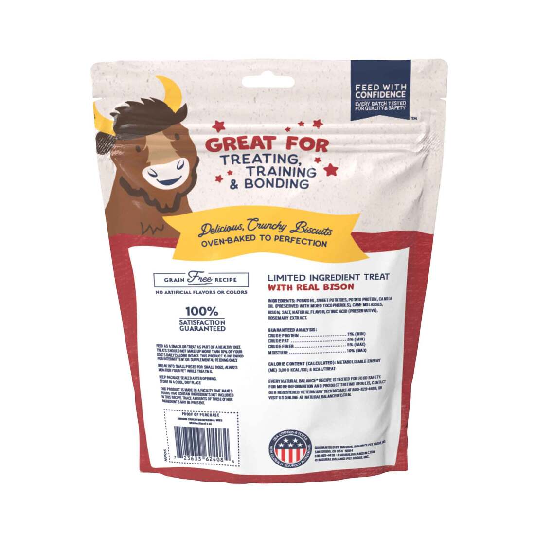 Natural Balance® Rewards Crunchy Biscuits With Real Bison Small Breed Dog Treats, 8 Ounces