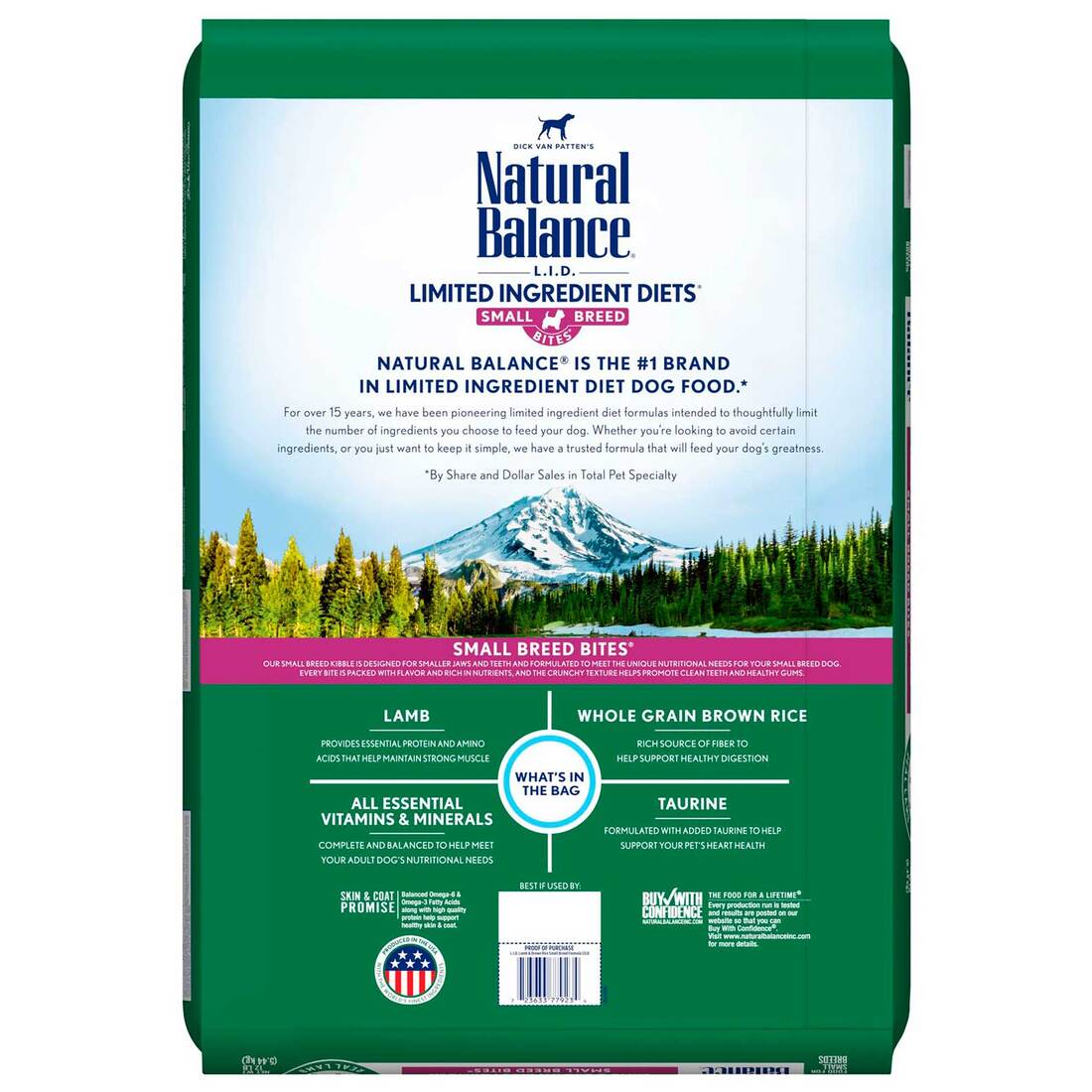 Natural Balance L.I.D. Limited Ingredient Diets Lamb & Brown Rice Small Breed Formula Dry Dog Food, 