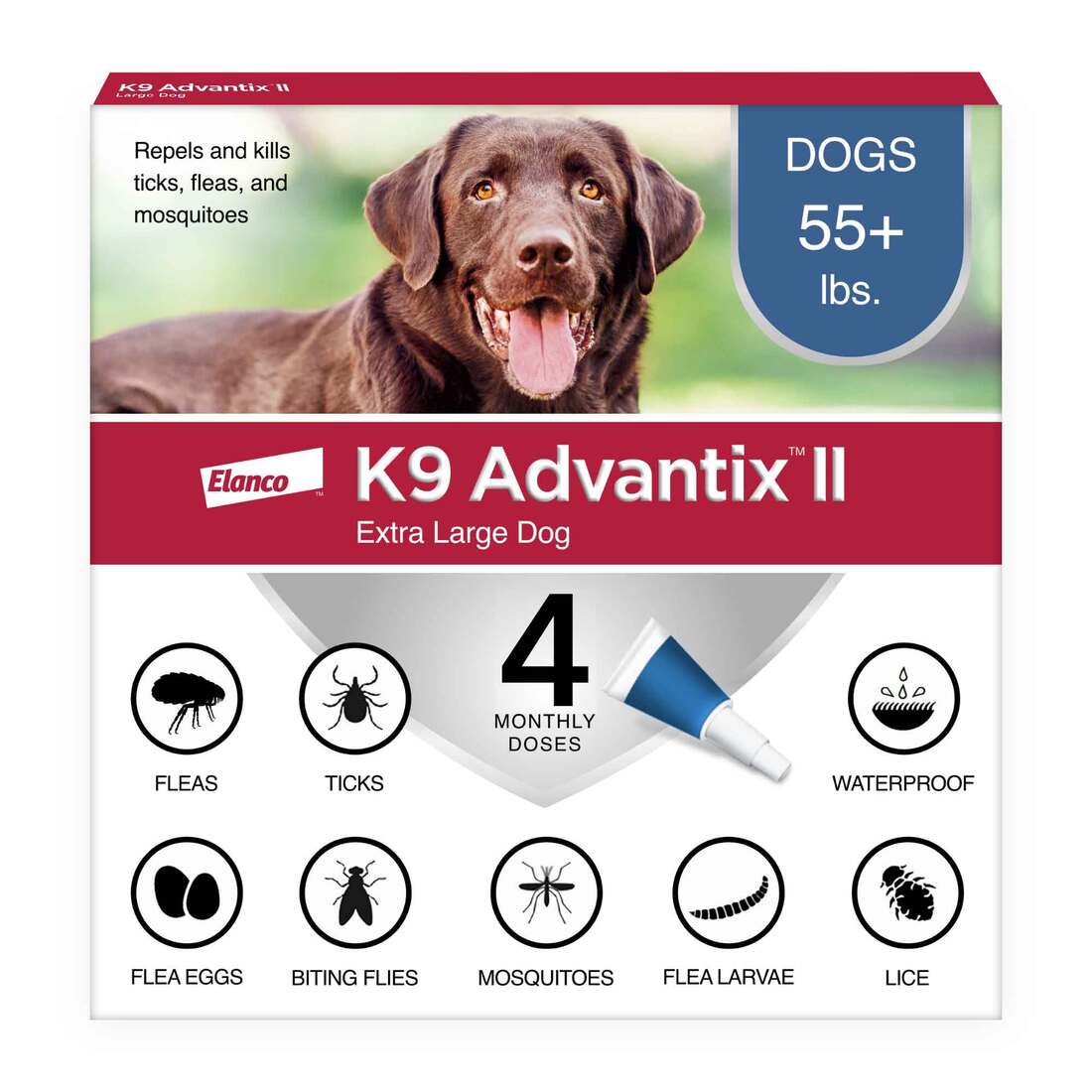 K9 Advantix II XL Dog Vet-Recommended Flea, Tick & Mosquito Treatment & Prevention | Dogs Over 55 lb