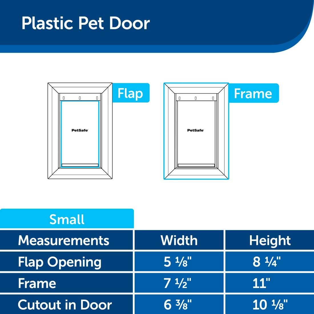 PetSafe® Plastic Pet Door with Soft Tinted Flap, Small, White