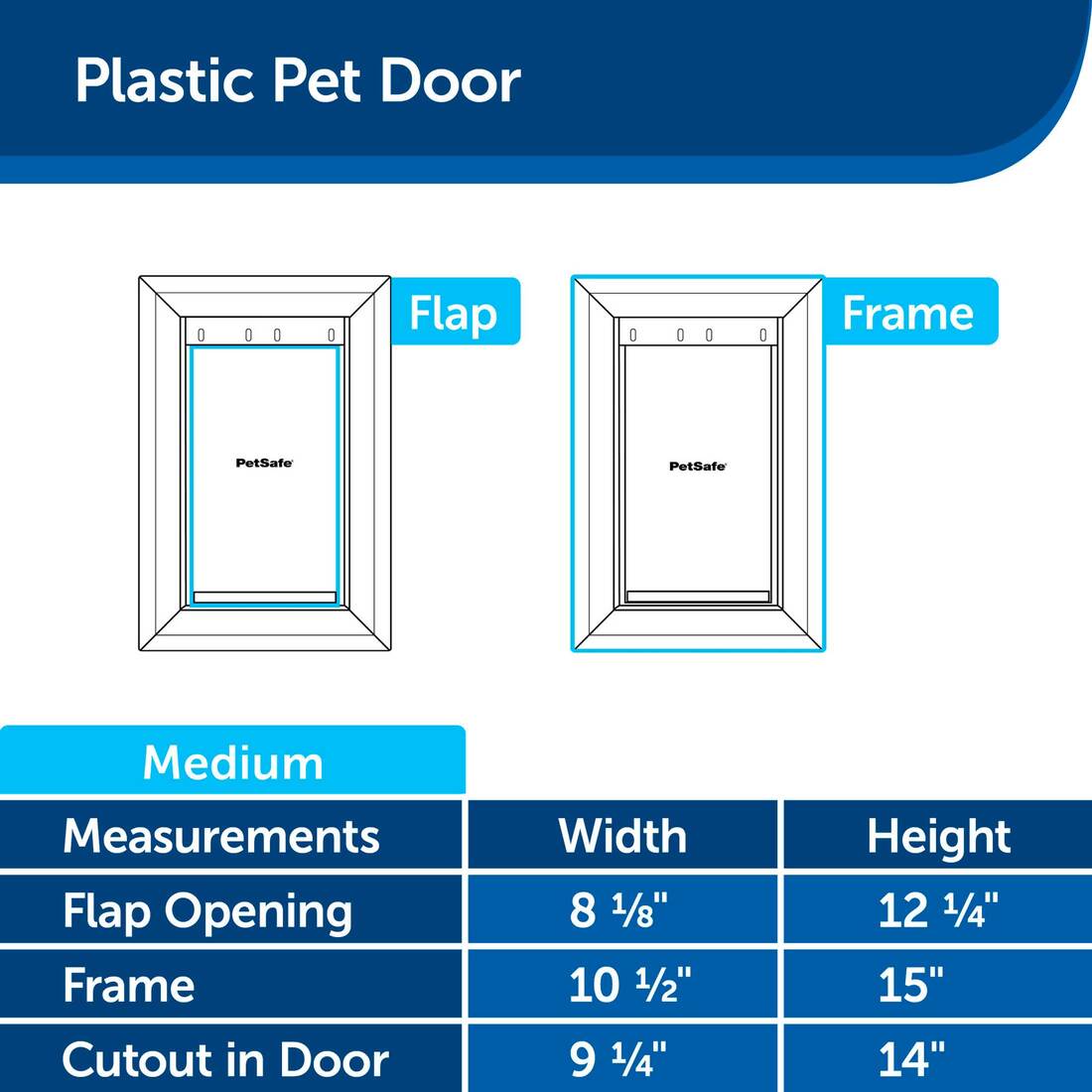 PetSafe® Plastic Pet Door with Soft Tinted Flap, Medium, White