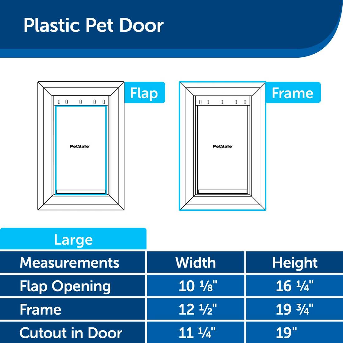 PetSafe® Plastic Pet Door with Soft Tinted Flap, Large, White