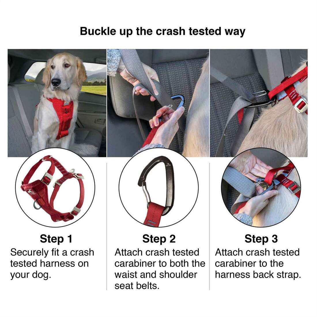 Kurgo Tru-Fit Dog Harness, Black, Medium