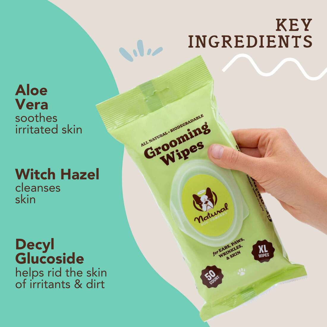 Natural Dog Company Grooming Wipes