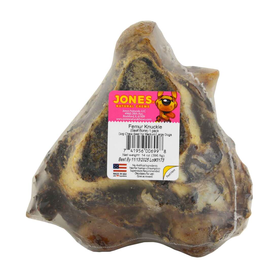 Jones Natural Dog Chews, Femur Knuckle Bone, 1 Each
