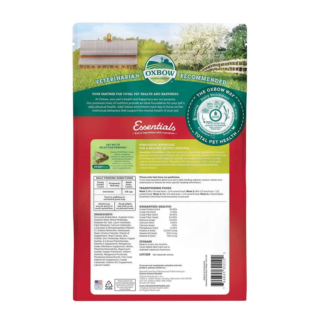 Oxbow Essentials Chinchilla Food, 3 Pounds