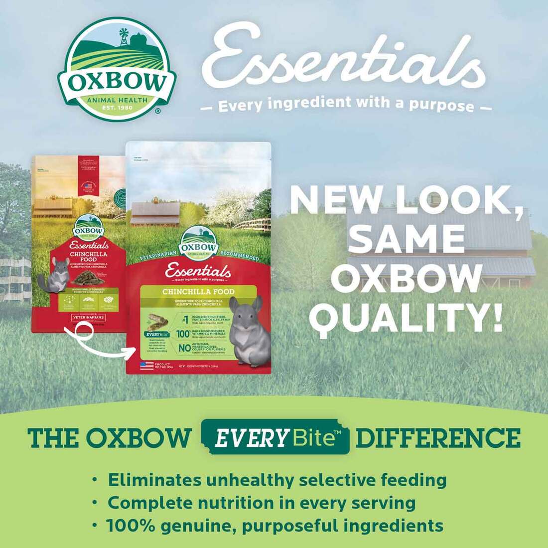 Oxbow Essentials Chinchilla Food, 3 Pounds