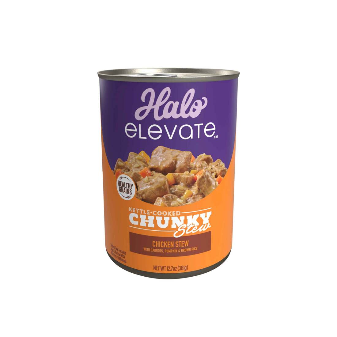 Halo Elevate Kettle Cooked Chunky Healthy Grains Chicken Stew with Carrots, Pumpkin & Brown Rice Wet