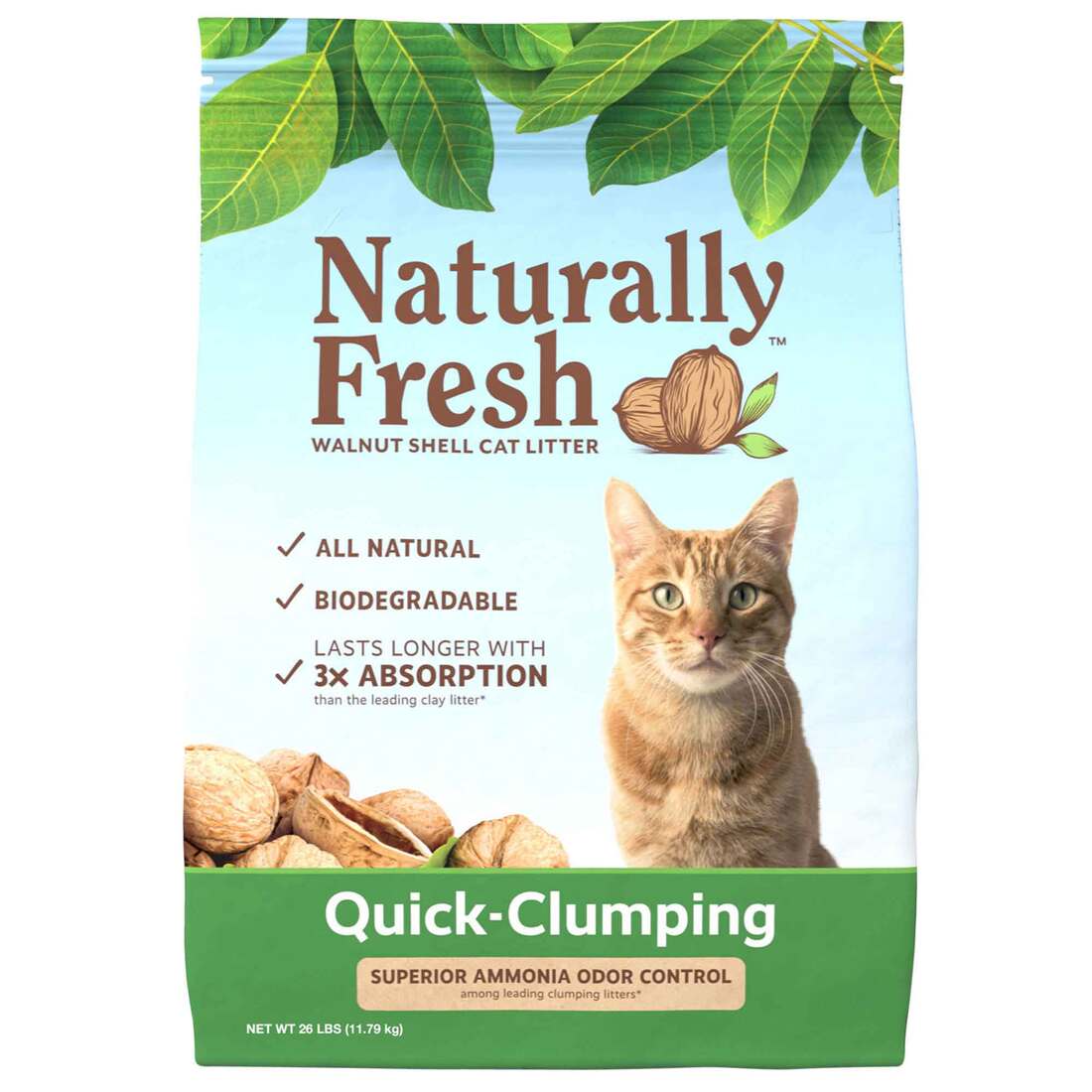 Naturally Fresh Quick Clumping Walnut Shell Litter, 26 Pounds