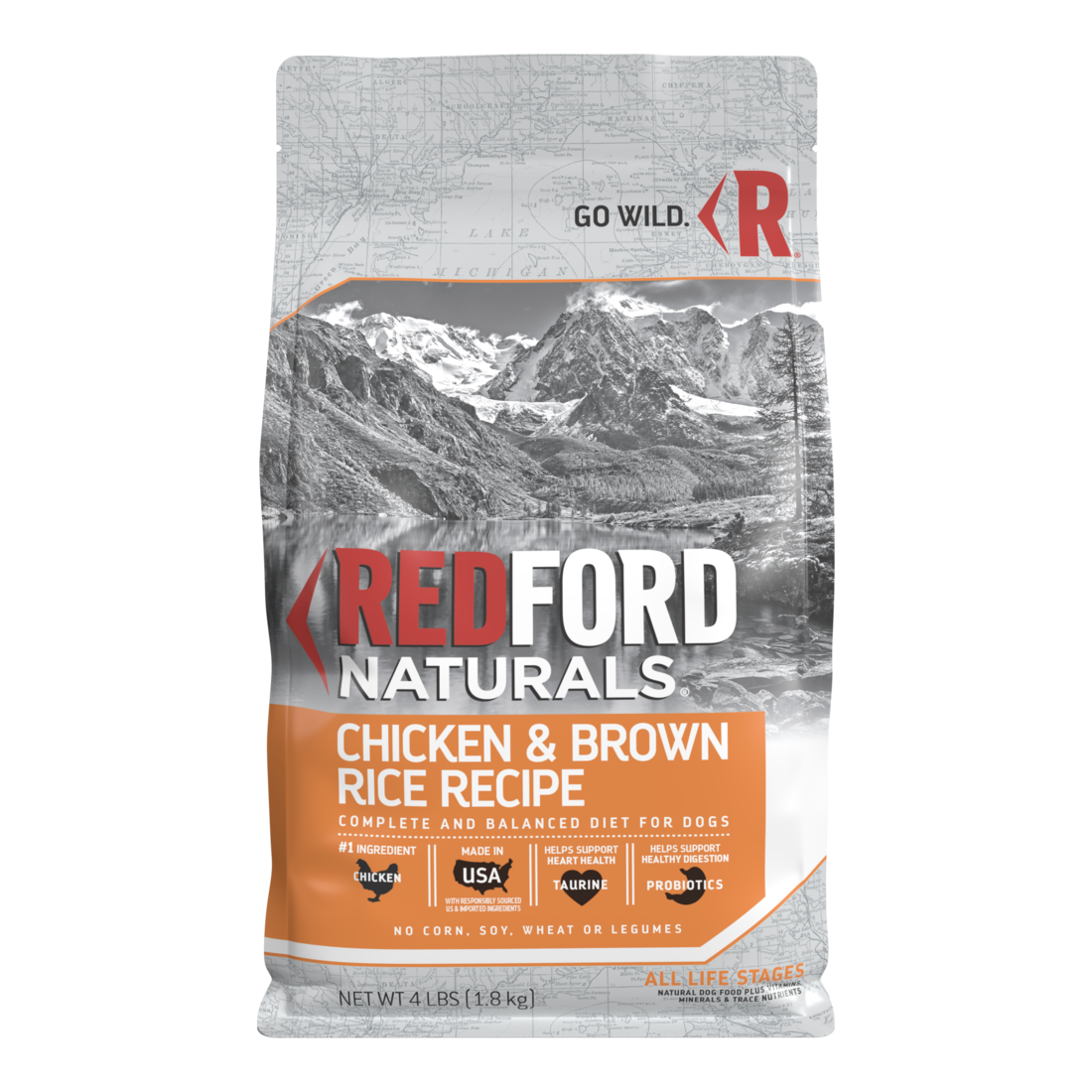 Redford Naturals Chicken & Brown Rice Recipe Dog Food, 4 Pounds