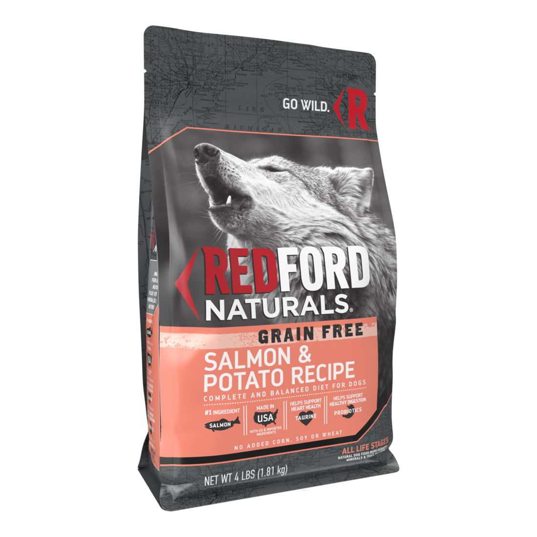 Redford Naturals Grain Free Salmon & Potato Recipe Dog Food, 4 pounds