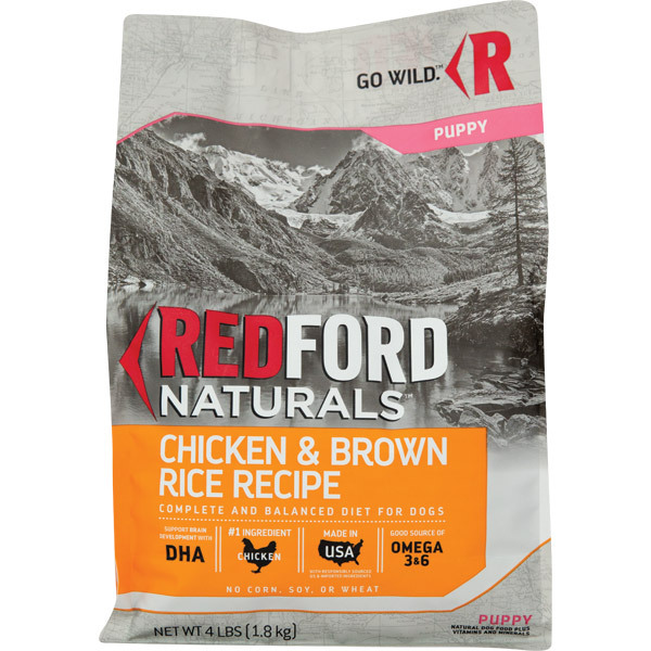 Redford Naturals Puppy Chicken & Brown Rice Recipe Dog Food, 4 Pounds