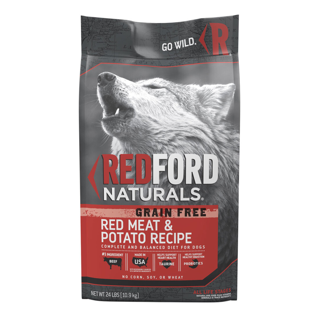 Redford Naturals Grain Free Red Meat & Potato Recipe Dog Food, 24 Pounds