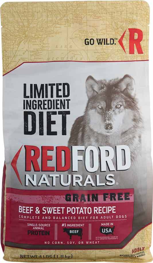 Redford Naturals Limited Ingredient Diet Grain Free Beef & Sweet Potato Recipe Adult Dog Food, 4 Pou