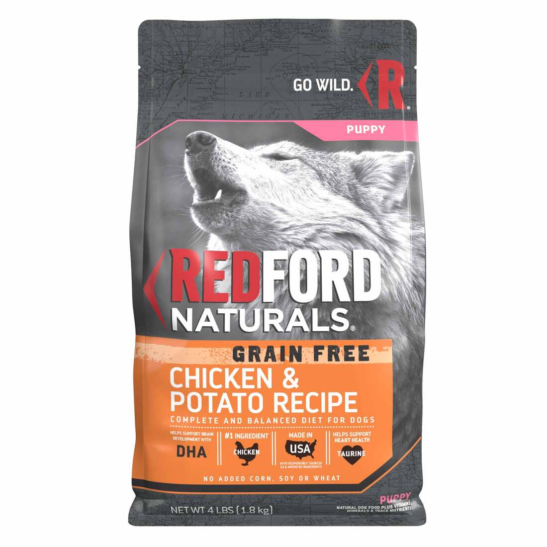 Redford Naturals Grain Free Puppy Chicken & Potato Recipe Dog Food, 4 Pounds