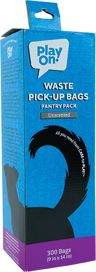 Play On Unscented Waste Bags, Blue, 1 Roll/300 Bags