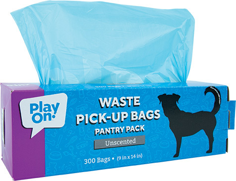 Play On Unscented Waste Bags, Blue, 1 Roll/300 Bags