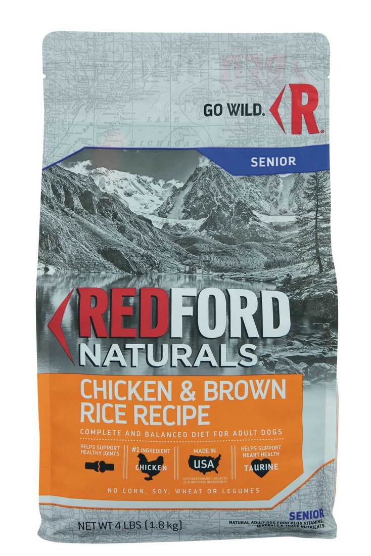 Redford Naturals Senior Chicken & Brown Rice Recipe Dog Food, 4 Pounds