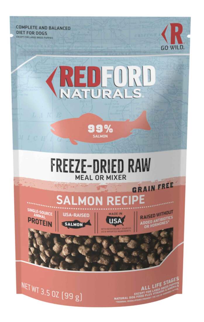 Redford Naturals Freeze-Dried Raw Grain Free Salmon Recipe Dog Food, 3.5 Ounces