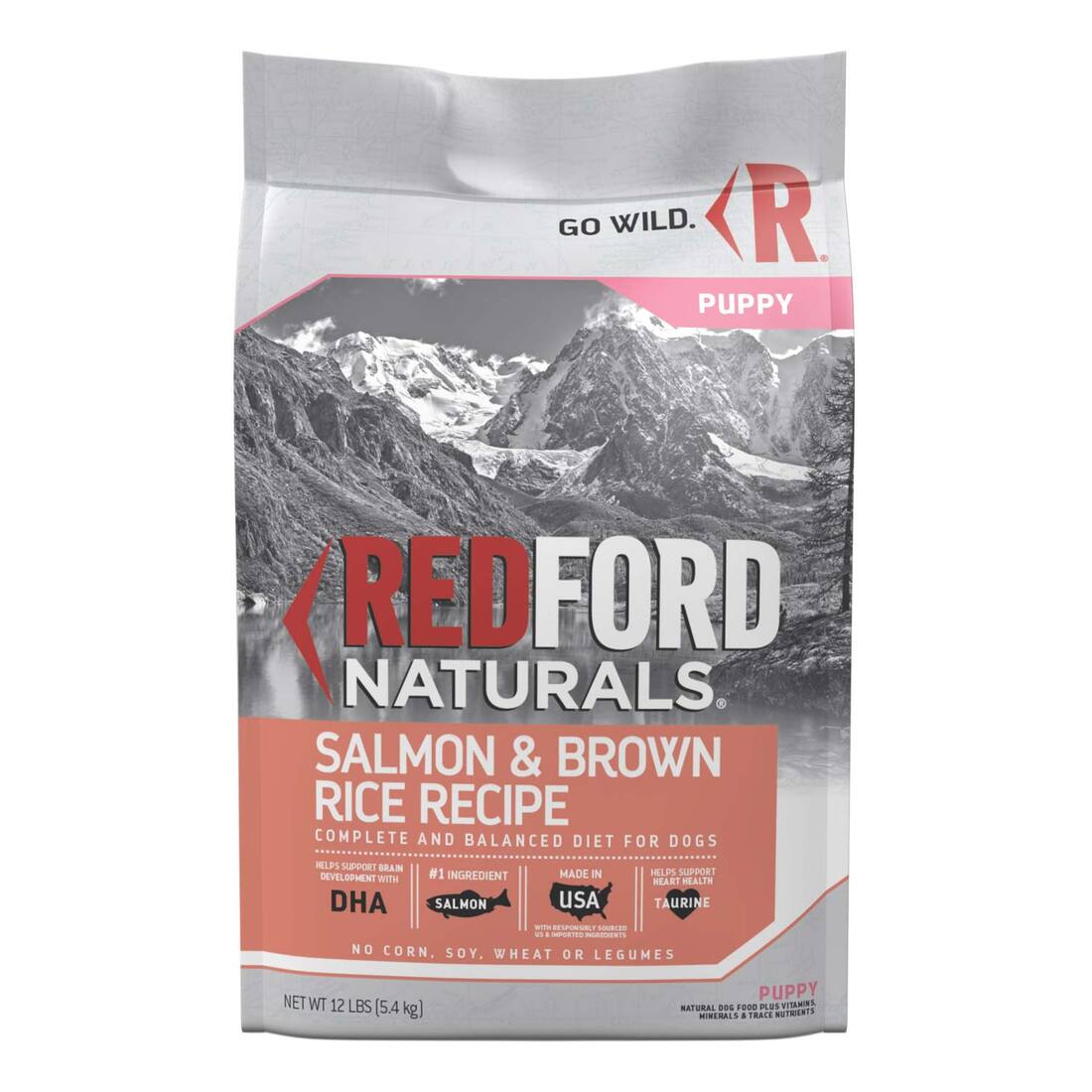 Redford Naturals Puppy Salmon & Brown Rice Recipe Dog Food, 12 Pounds