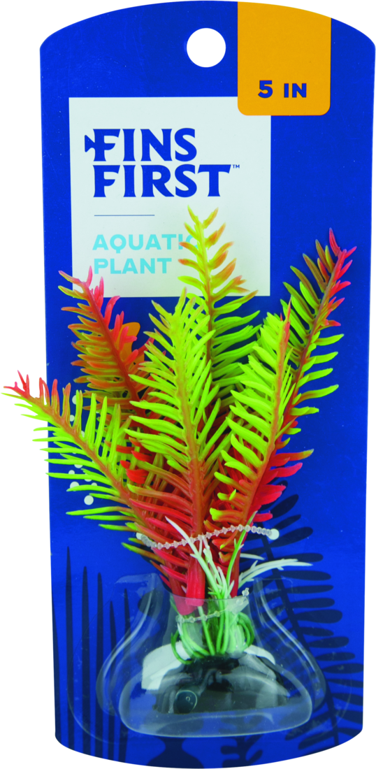 Fins First Plastic Plant Yellow And Pink, Small