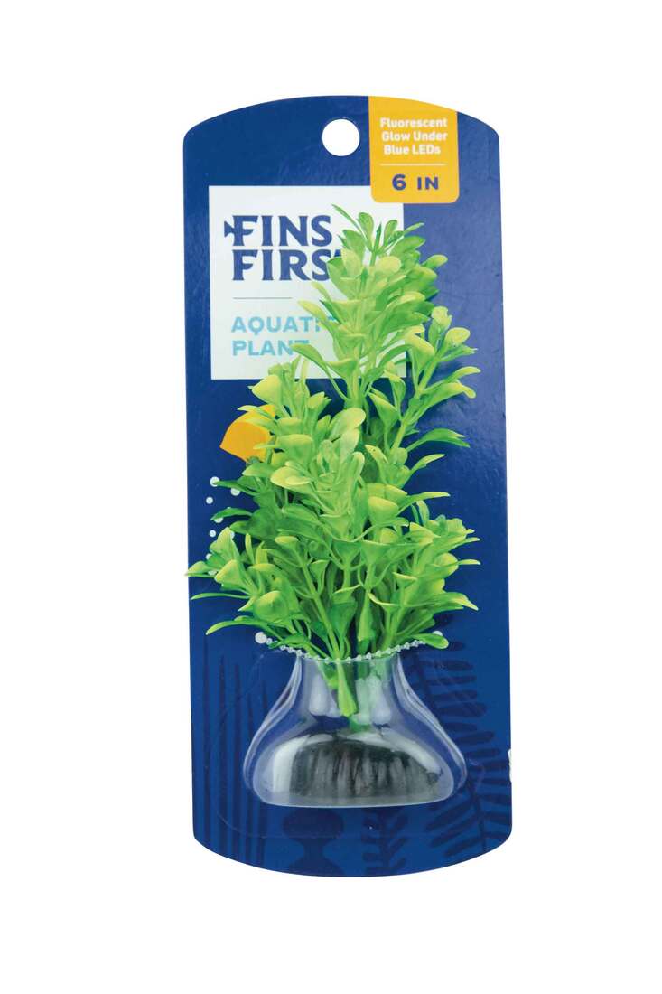 Fins First Plastic Plant Light Green, Small