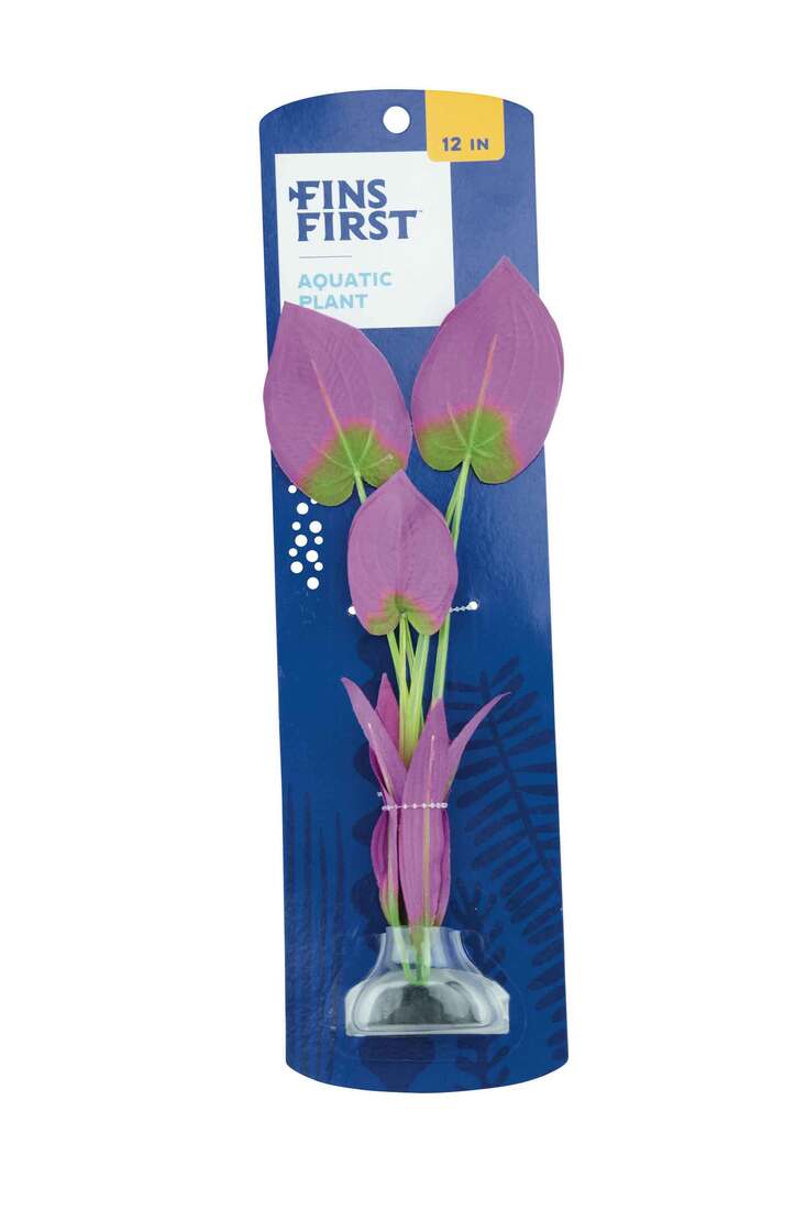 Fins First Plastic Plant Purple Leaf, Large