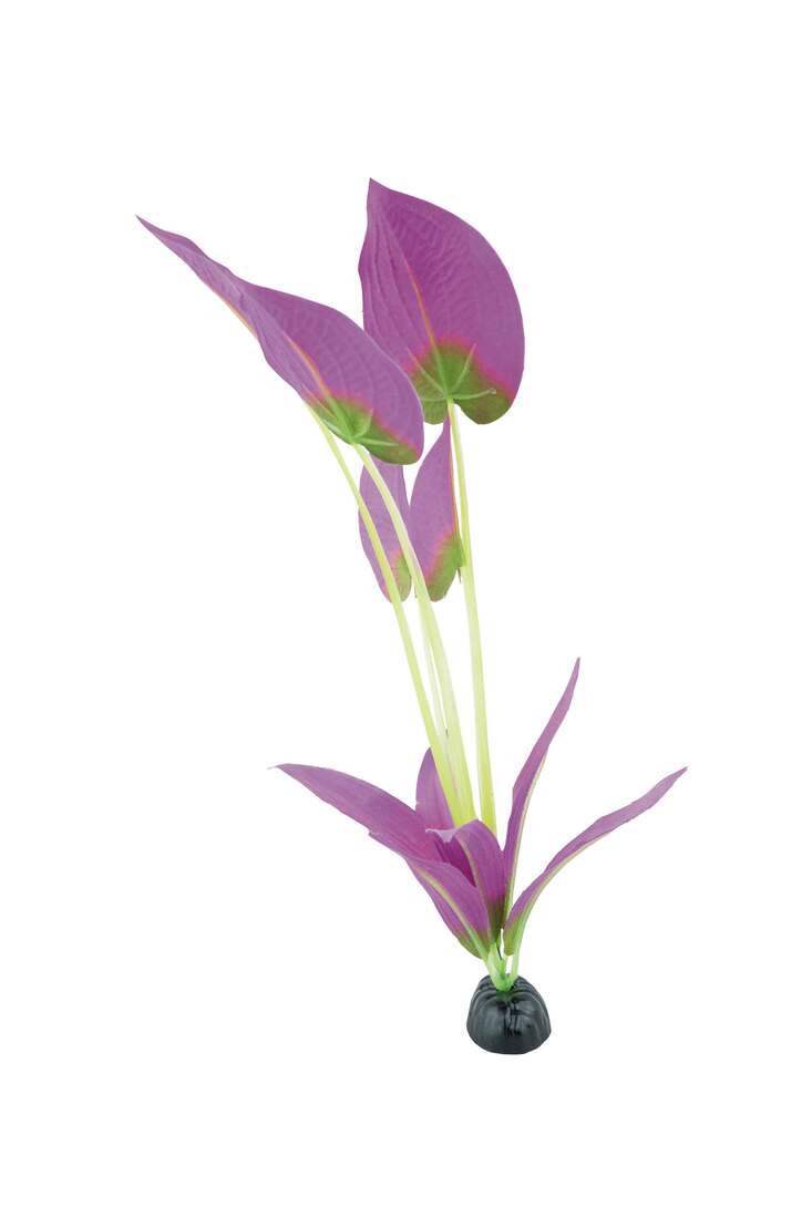 Fins First Plastic Plant Purple Leaf, Large