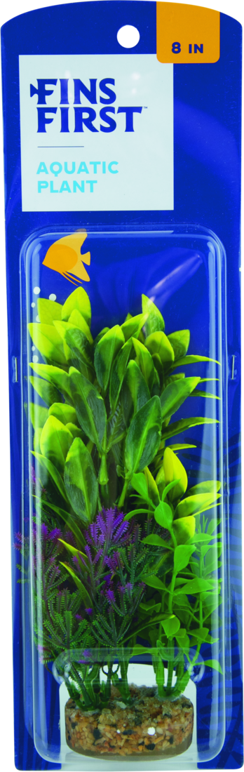 Fins First Plastic Plant Green, Yellow And Purple, 3 Piece