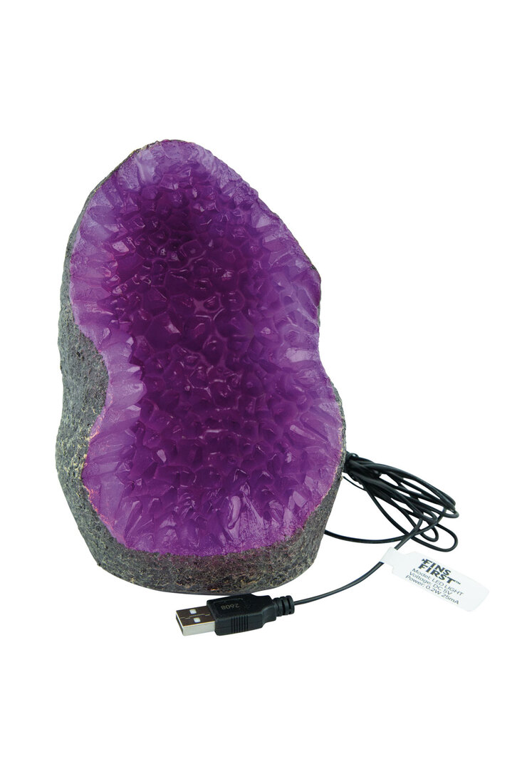 Fins First Led Light Up Crystal Geode, Medium