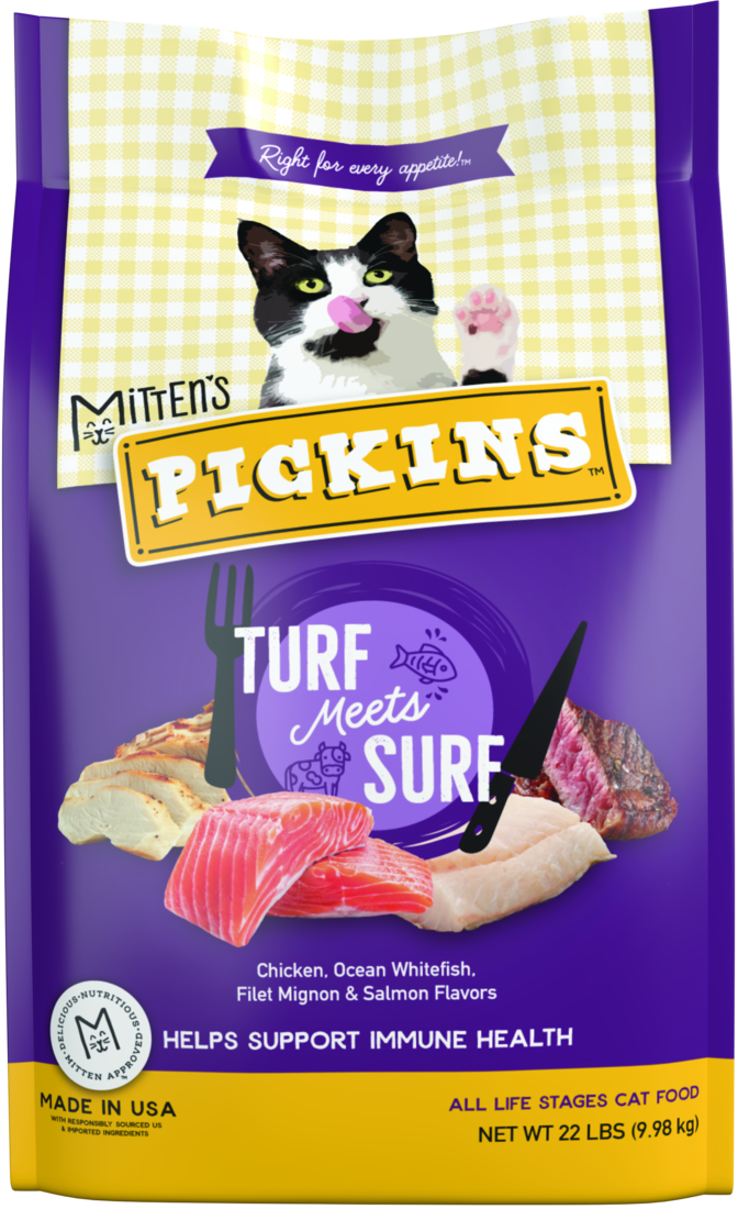 Mitten's Pickins Turf Meets Surf Dry Cat Food, 22 Pounds