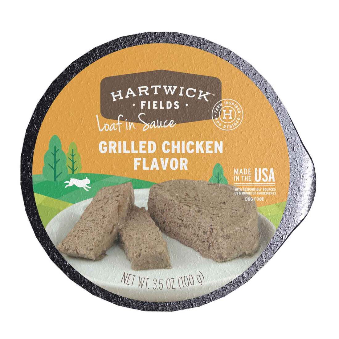 Hartwick Fields Loaf In Sauce Adult Grilled Chicken Wet Dog Food, 3.5 Ounces