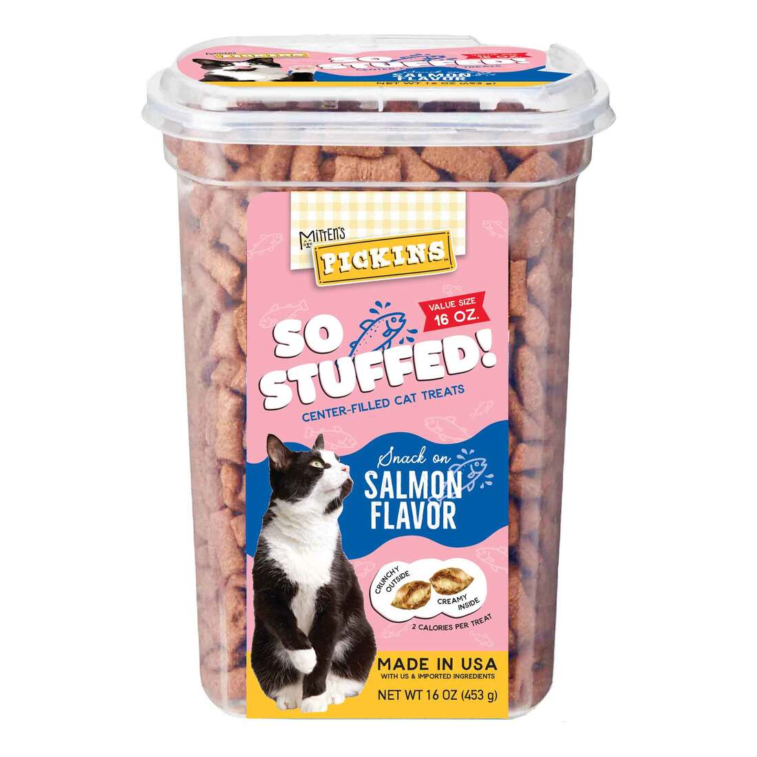 Mitten's Pickins Snack On Salmon Flavor Center-Filled Cat Treats, 3 Ounces