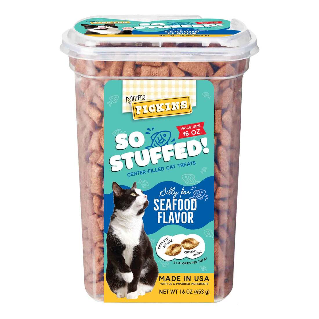 Mitten's Pickins Silly For Seafood FlavorCenter-Filled Cat Treats, 16 Ounces