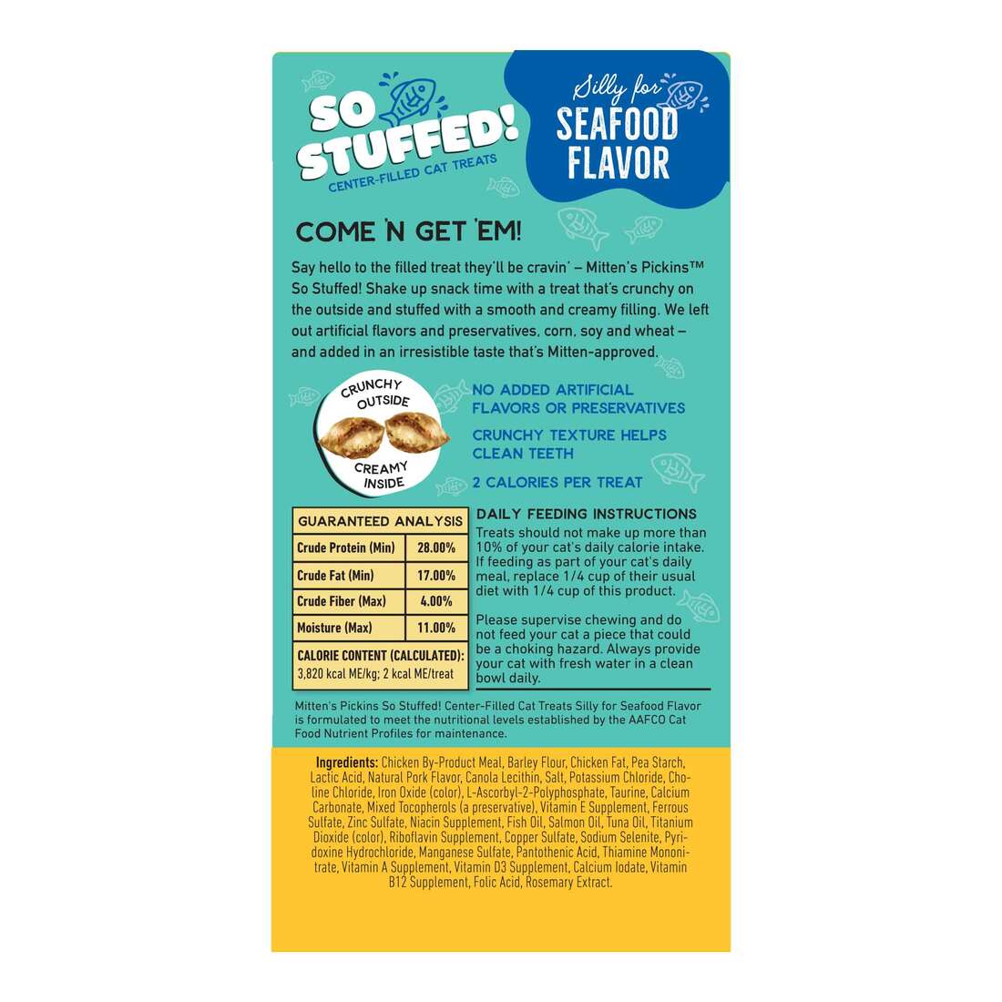 Mitten's Pickins Silly For Seafood FlavorCenter-Filled Cat Treats, 16 Ounces
