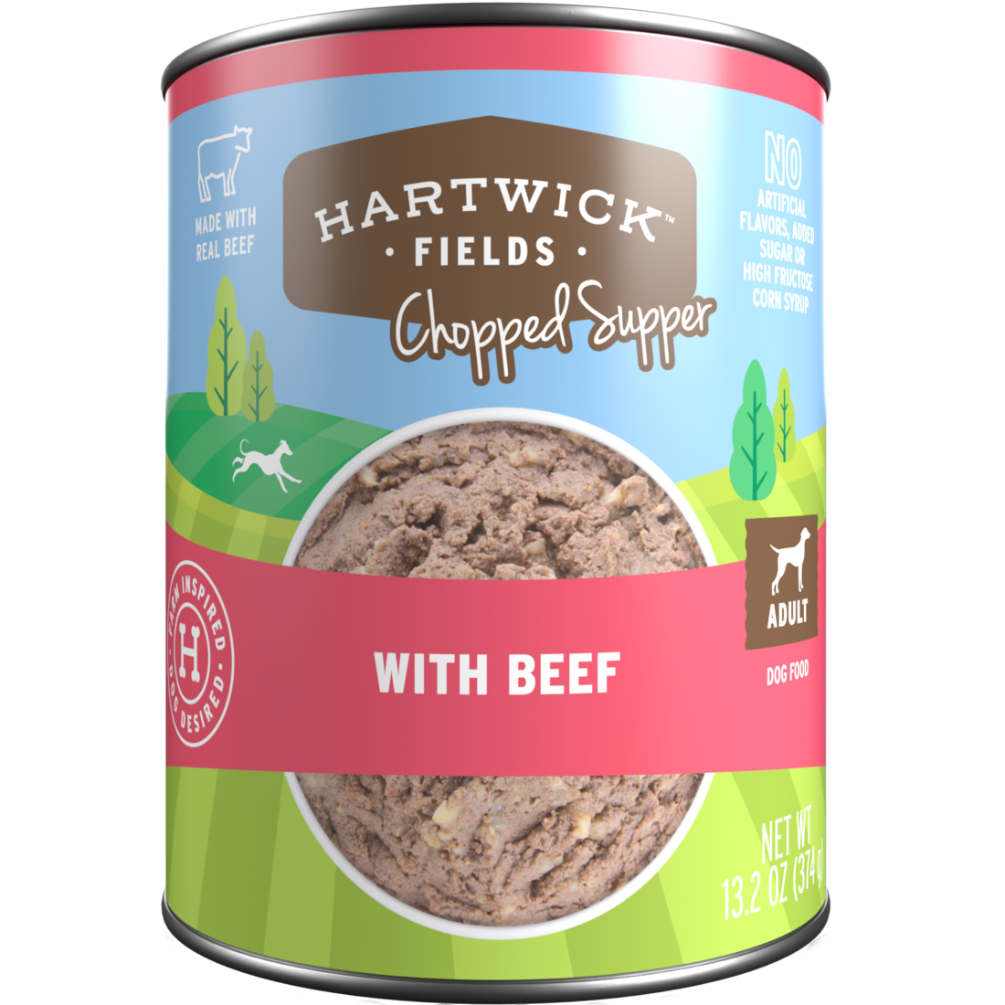 Hartwick Fields Adult Chopped Supper With Beef Wet Dog Food, 13.2 Ounces