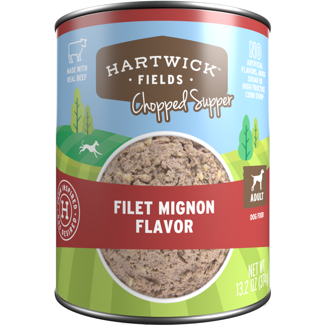 Hartwick Fields Adult Chopped Supper Filet Mignon Flavor Wet Dog Food, 13.2 Ounces