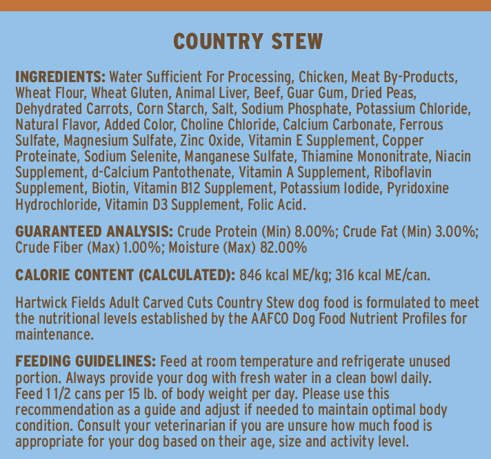 Hartwick Fields Adult Carved Cuts Country Stew Wet Dog Food, 13.2 Ounces