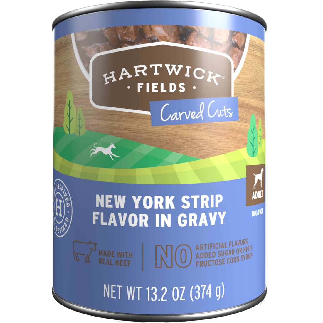 Hartwick Fields Adult Carved Cuts New York Strip Flavor Wet Dog Food, 13.2 Ounces