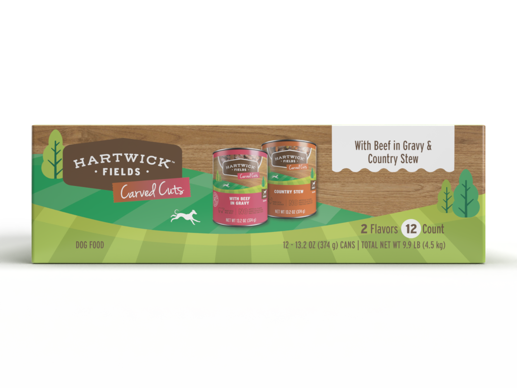 Hartwick Fields Adult Carved Cuts With Beef & Country Stew Wet Dog Food Variety Pack, 12 Count