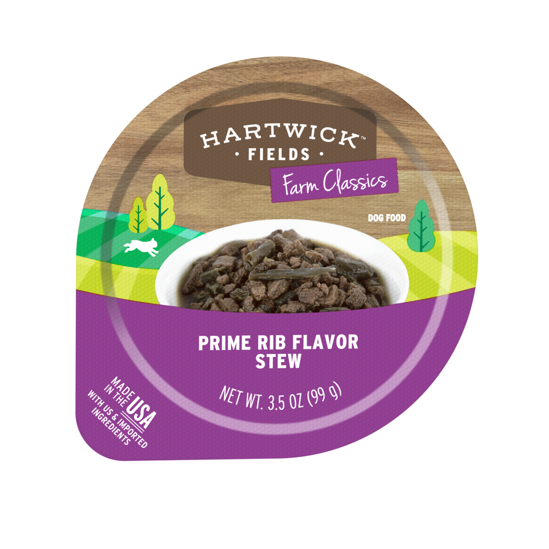 Hartwick Fields Farm Classics Adult Prime Rib Flavor Stew Wet Dog Food, 3.5 Ounces