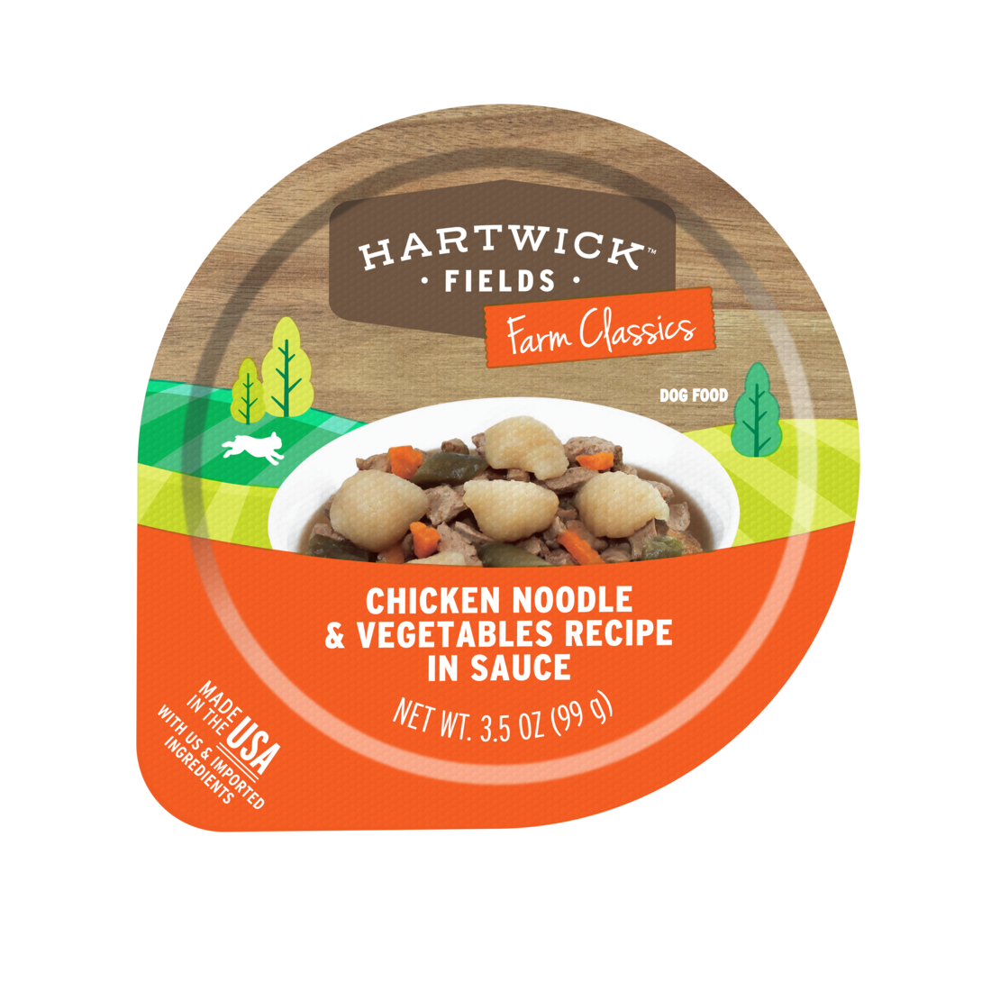 Hartwick Fields Farm Classics Adult Chicken Noodle & Vegetables Recipe in Sauce Wet Dog Food, 3.5 Ou