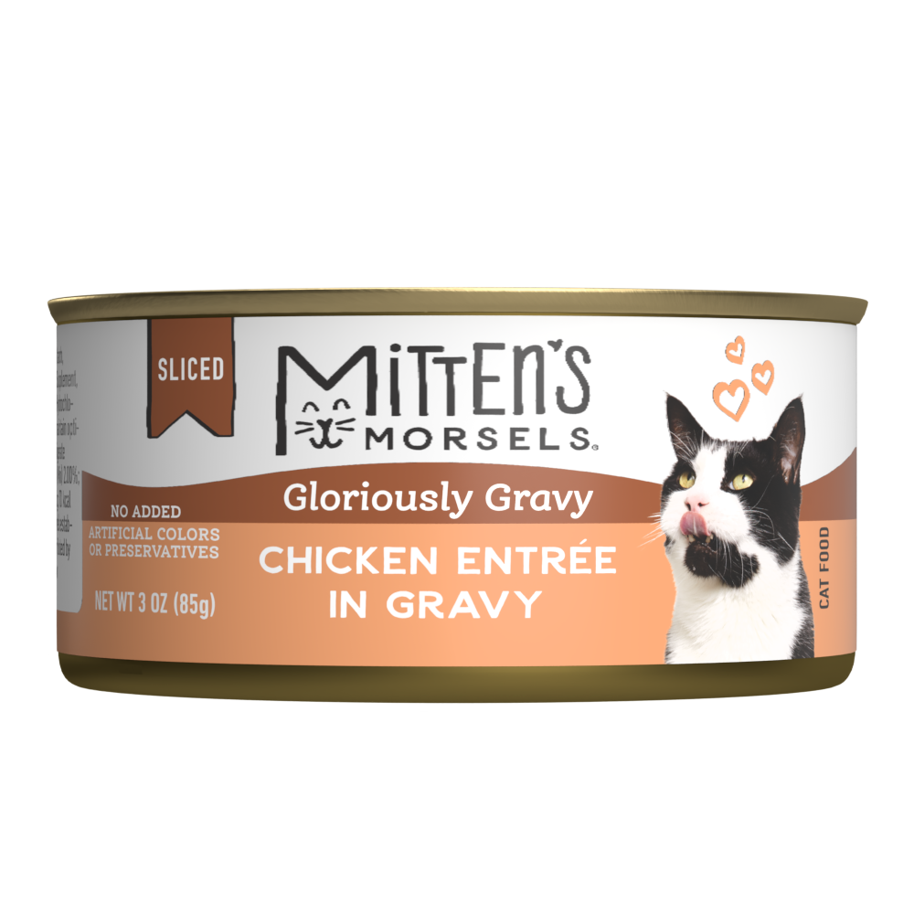 Mitten's Morsels Gloriously Gravy Wet Cat Food, Sliced Chicken In Gravy Entrée, 3 Ounces