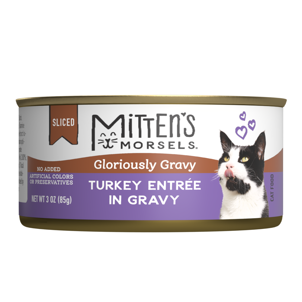 Mitten's Morsels Gloriously Gravy Wet Cat Food, Sliced Turkey In Gravy Entrée, 3 Ounces