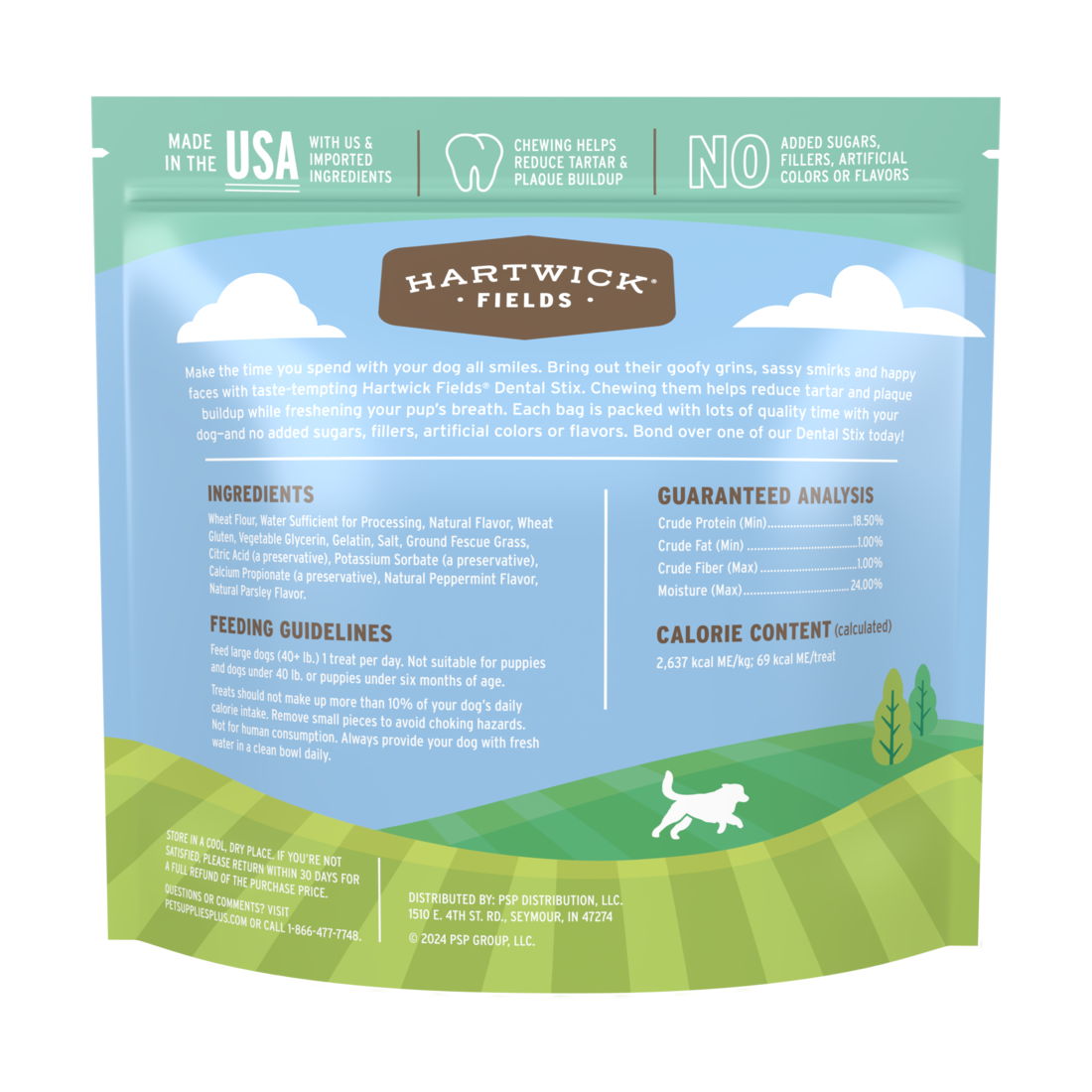 Hartwick Fields Dental Stix, Mint Flavor, Large, 32 Count