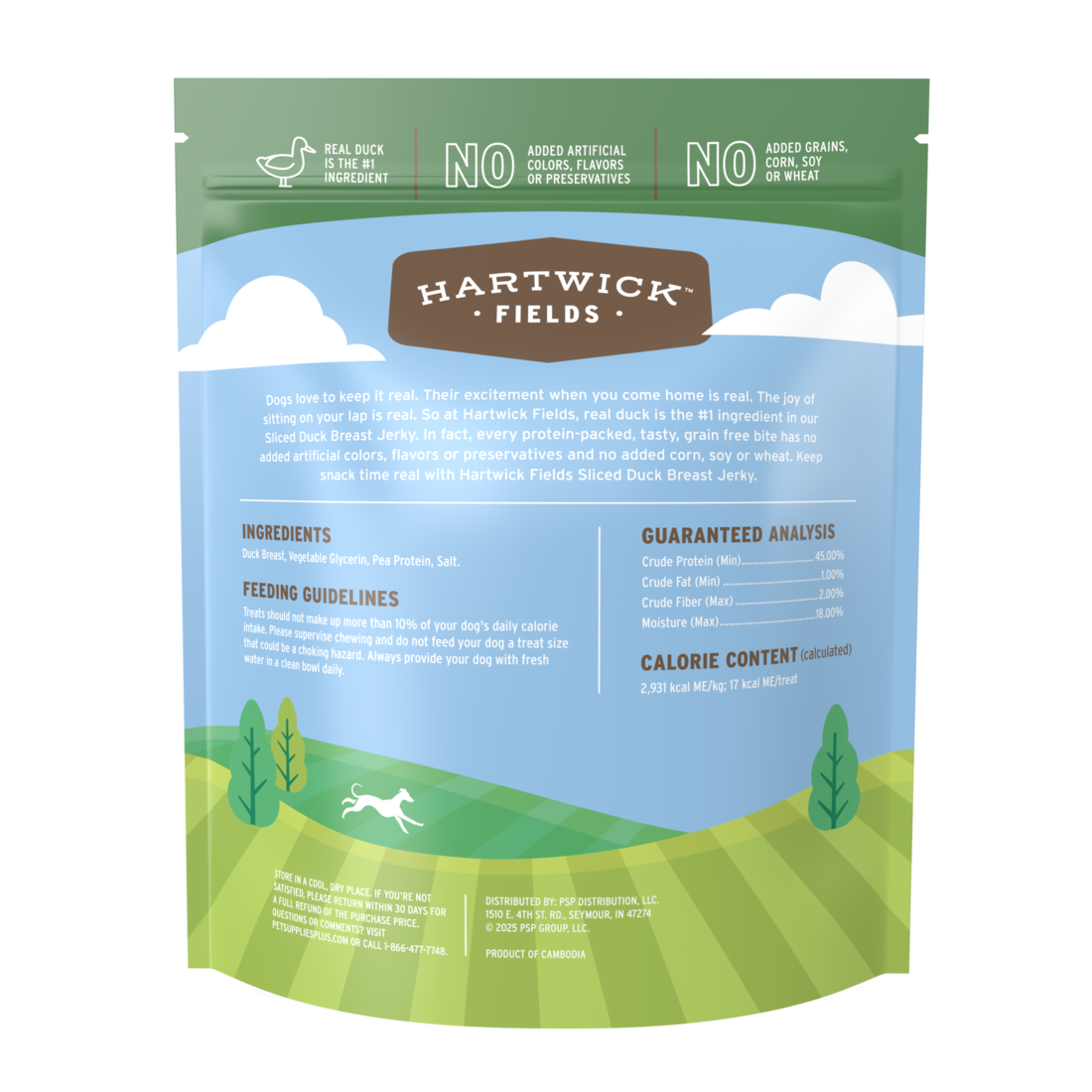 Hartwick Fields Sliced Duck Breast Jerky Dog Treats, 20 Ounces