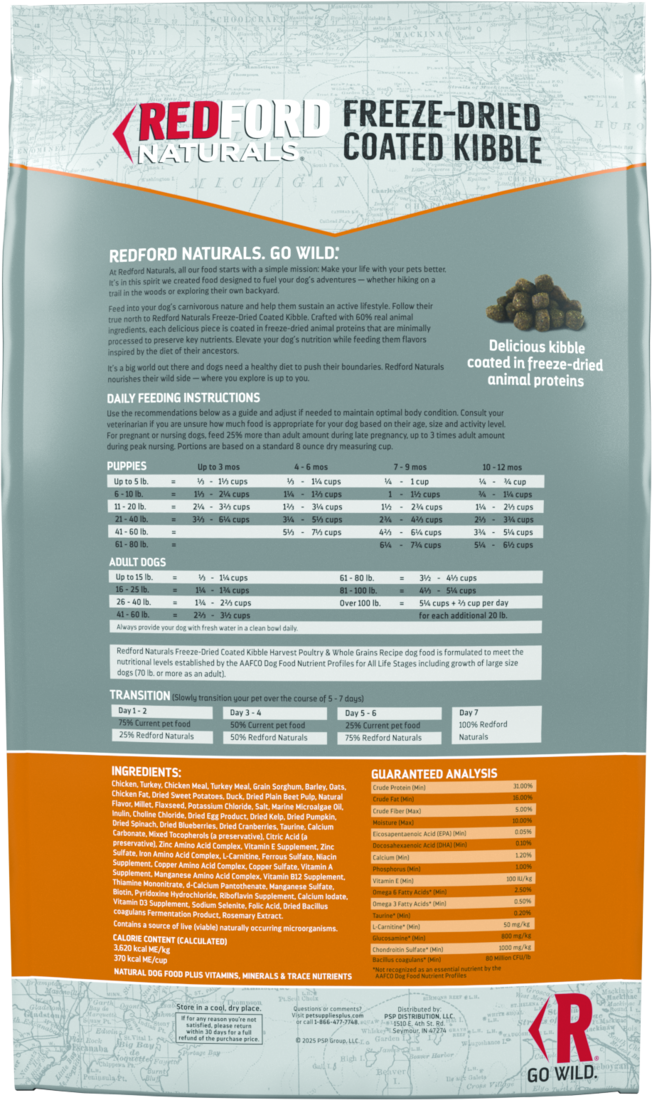 Dog Food Dry Food Redford Naturals Freeze-Dried Coated Kibble Dry Dog ...