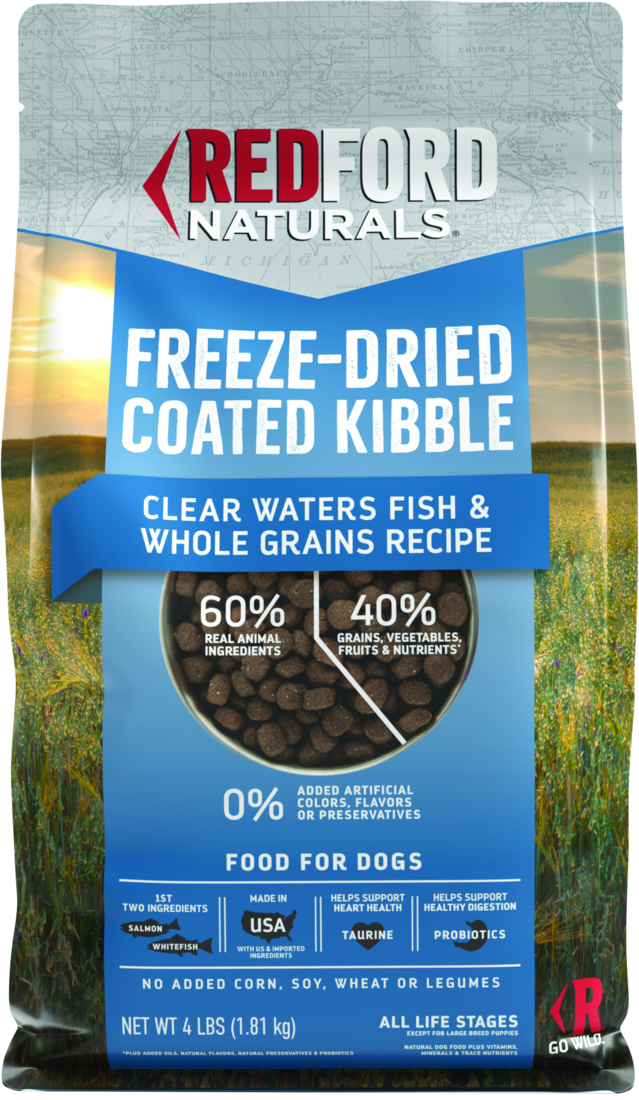 Redford Naturals Freeze-Dried Coated Kibble Dry Dog Food, Clear Waters Fish  & Whole Grains Recipe, 4 | Pet Supplies Plus